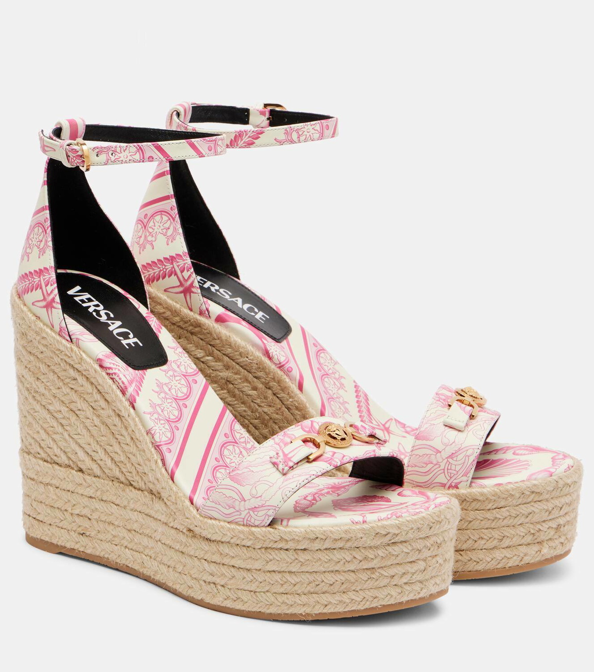 Versace Medusa '95 leather espadrille wedges