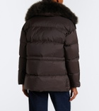 Yves Salomon Set of calf-hair trimmed down jacket and gloves