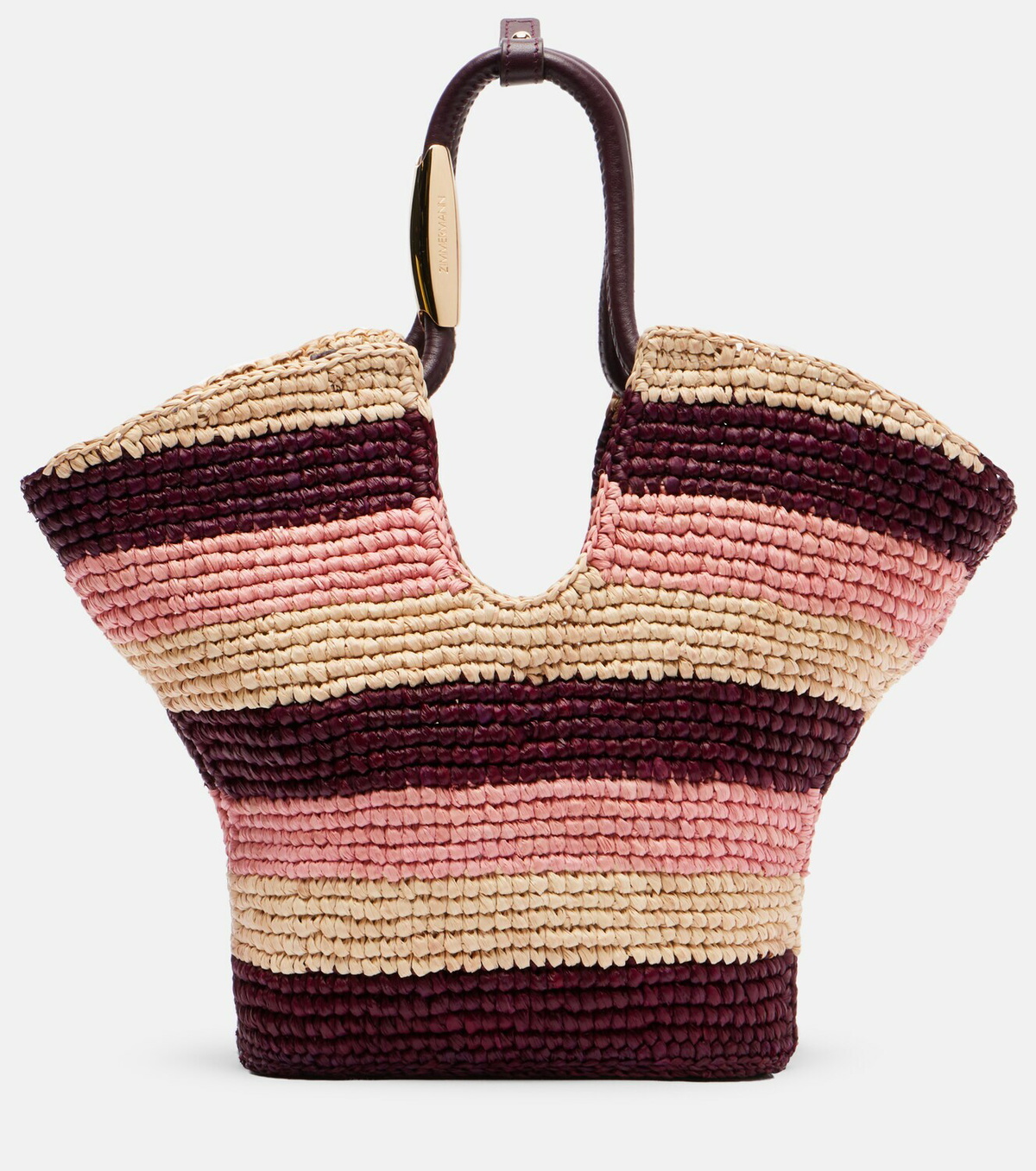Zimmermann Goldentime Small raffia tote bag