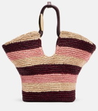 Zimmermann Goldentime Small raffia tote bag
