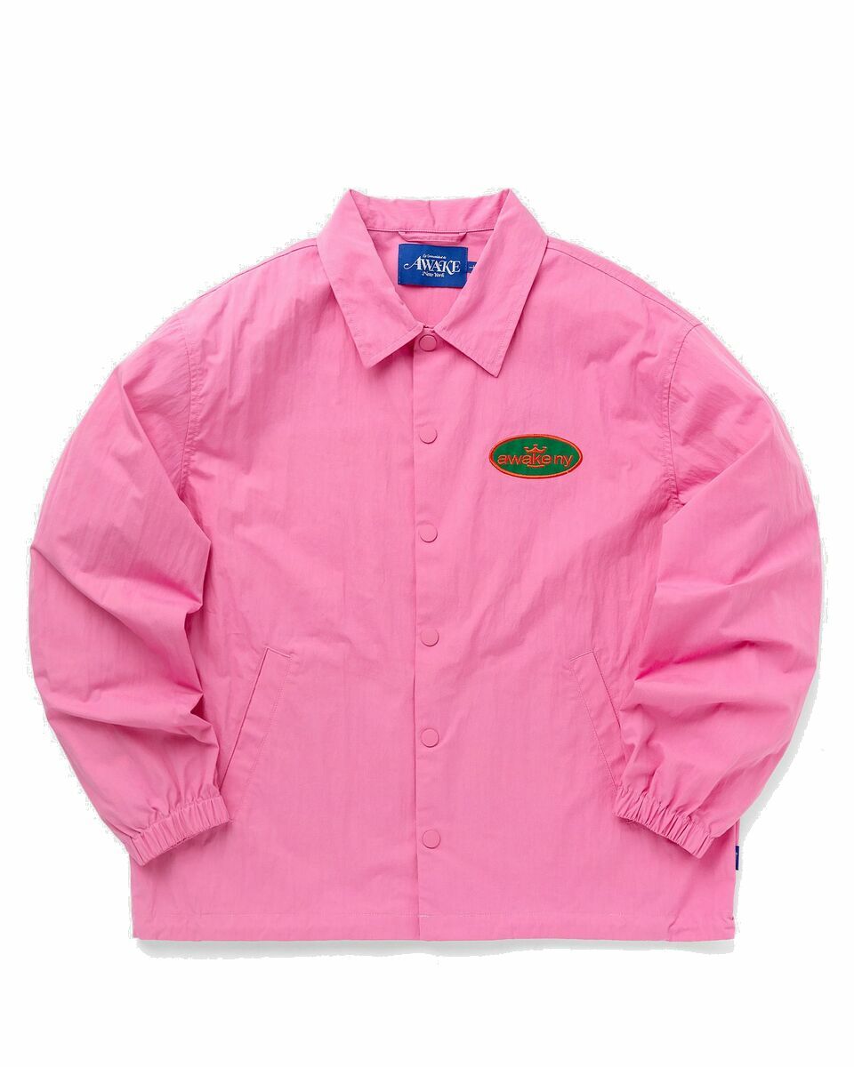 Photo: Awake King Logo Twill Coaches Jacket Pink - Mens - Overshirts