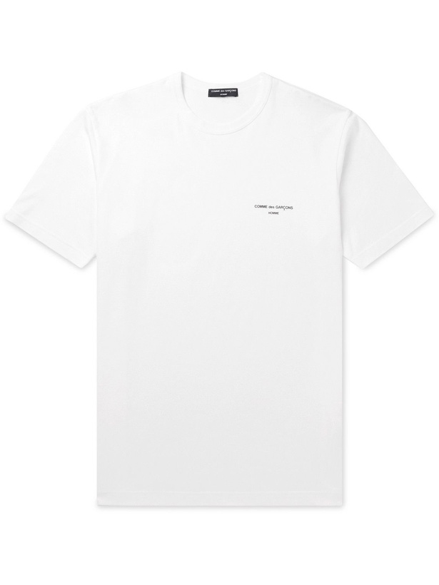 Photo: Comme des Garçons HOMME - Logo-Print Cotton-Jersey T-Shirt - White