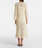Velvet Jovie cotton-blend guipure lace midi dress