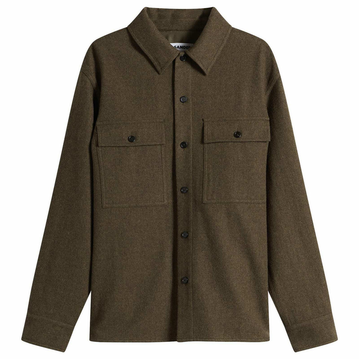 Jil Sander Men's Wool Overshirt in Teak