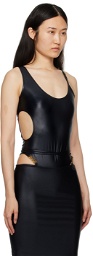 Versace Jeans Couture Black Asymmetric Bodysuit