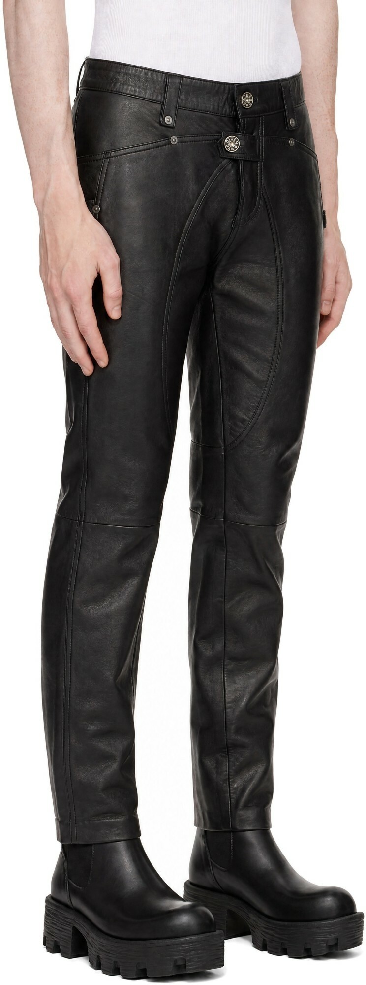 VAQUERA Black Leather Daddy Pants