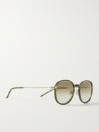 SAINT LAURENT - Round-Frame Acetate and Silver-Tone Sunglasses - Green