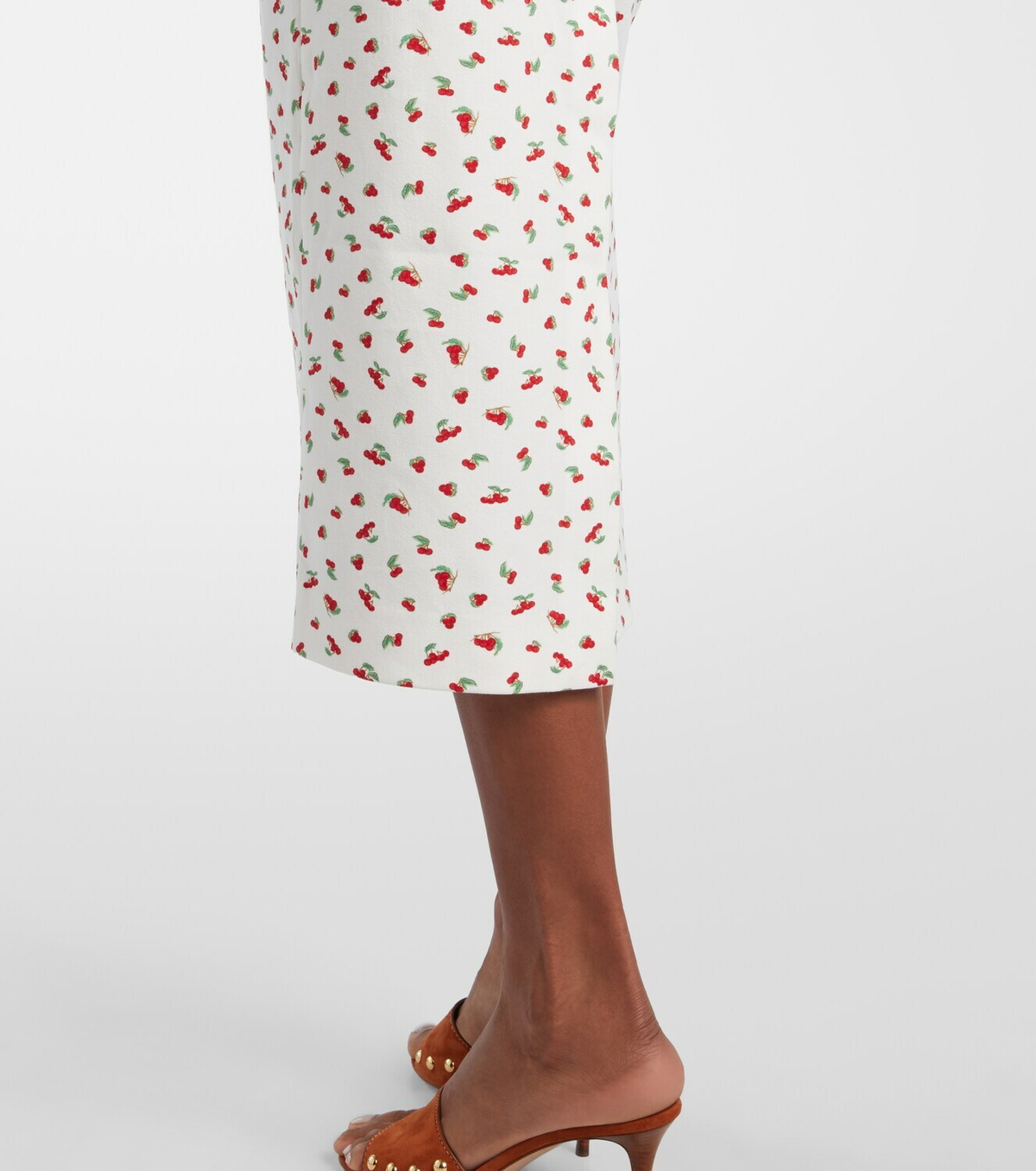 Posse Ebony lace-trimmed printed cotton-blend midi dress