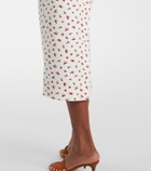 Posse Ebony lace-trimmed printed cotton-blend midi dress