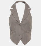 Didu Pinstripe chain-detail vest
