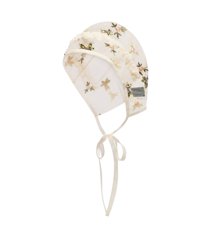 Photo: Simone Rocha Floral embroidered embellished hood