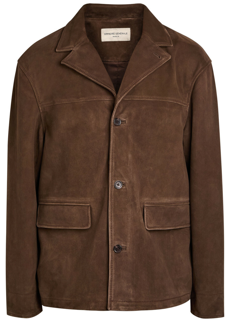 Officine Générale Erickson Suede Jacket Brown