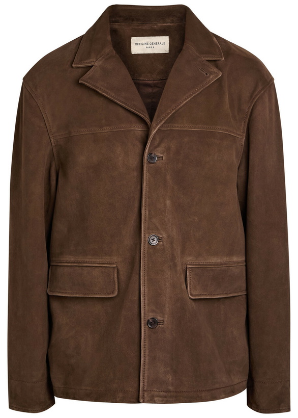 Photo: Officine Générale Erickson Suede Jacket Brown
