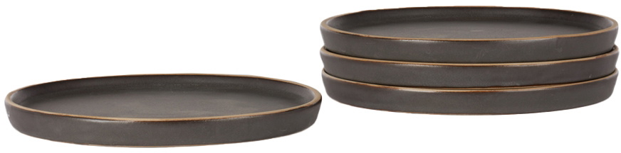 Lineage Ceramics Black Side Plate, 4 pcs