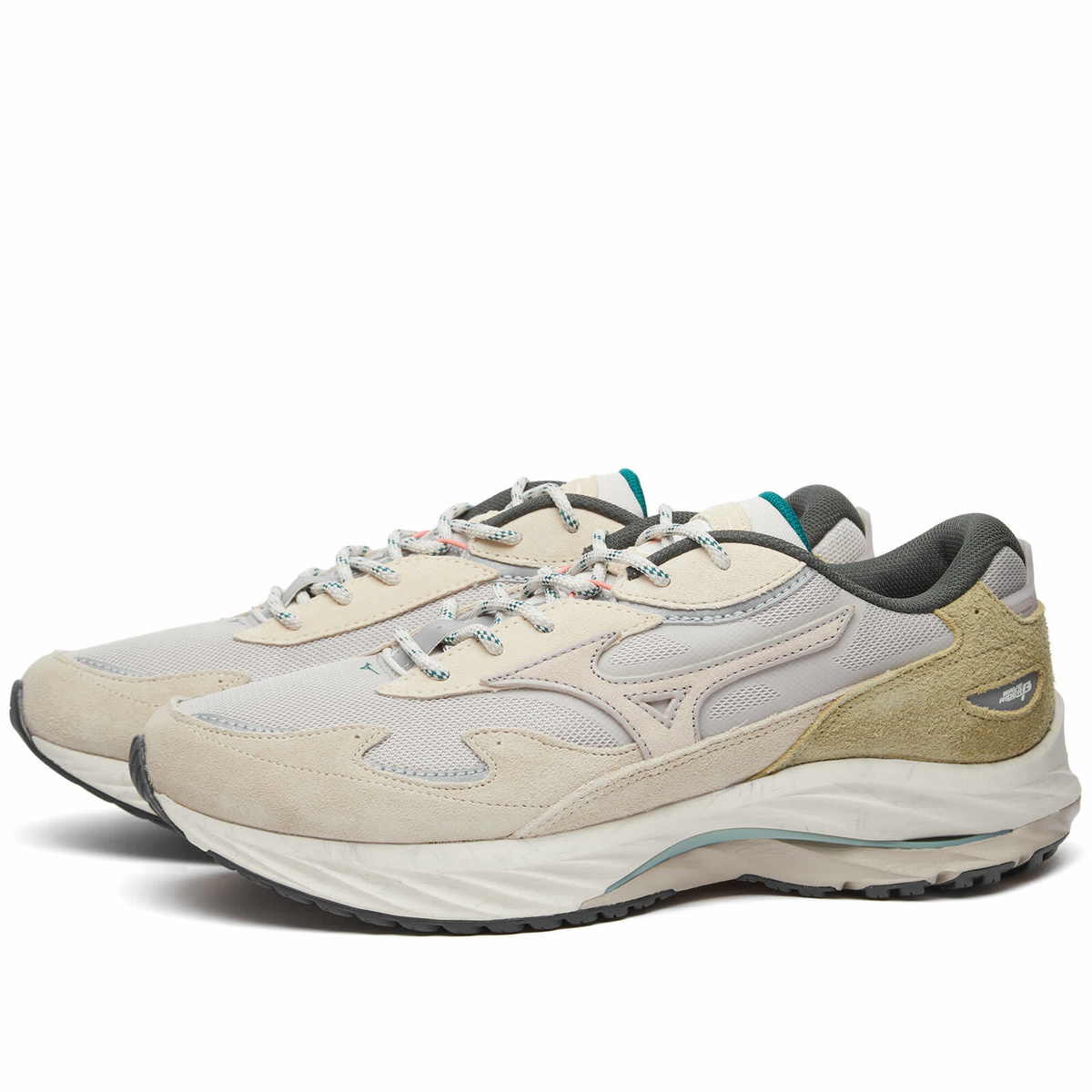 Mizuno Men's Wave Rider β 'Nomad' Sneakers in Silver Cloud/White Sand ...