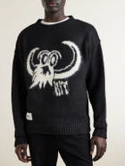 WTAPS - Logo-Intarsia Woven Sweater - Black