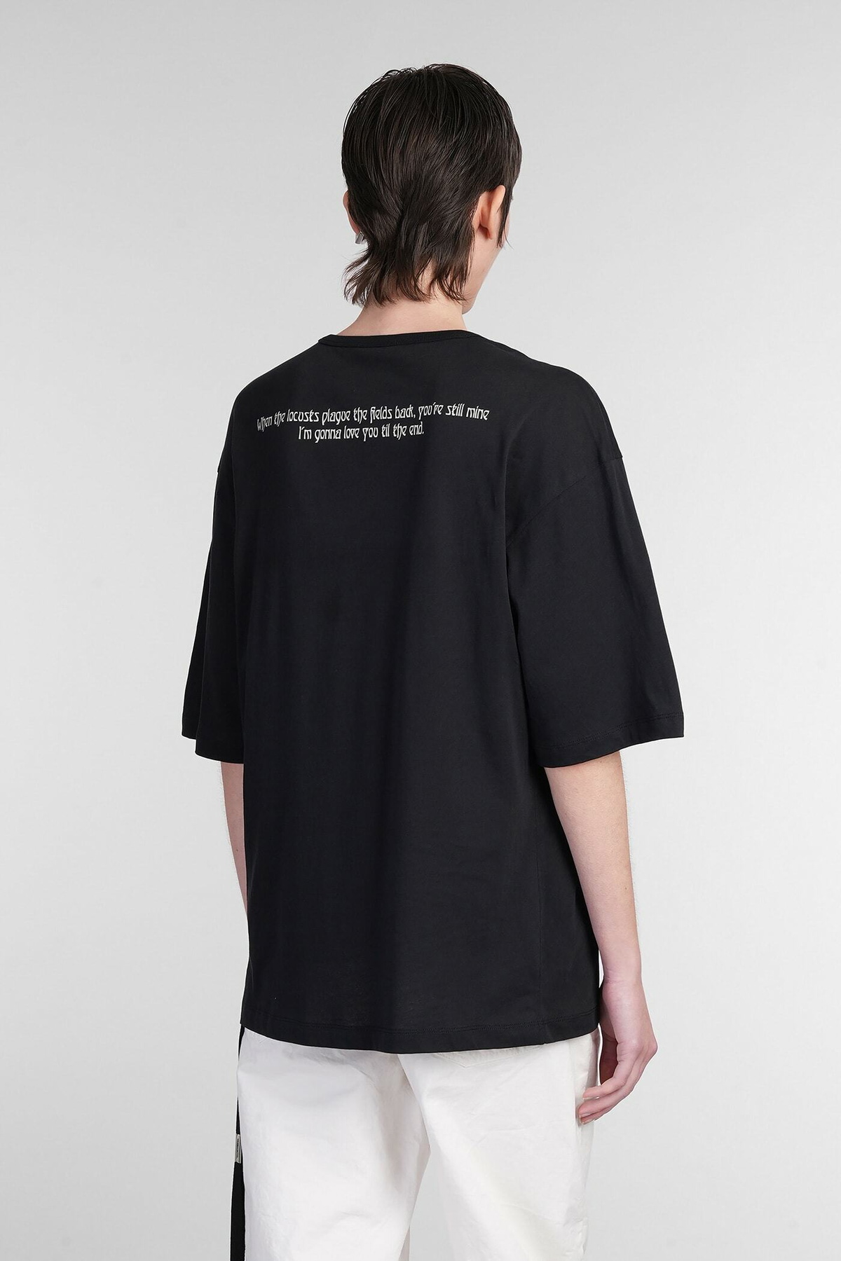 Ann Demeulemeester Aga T-shirt In Black Cotton Ann Demeulemeester