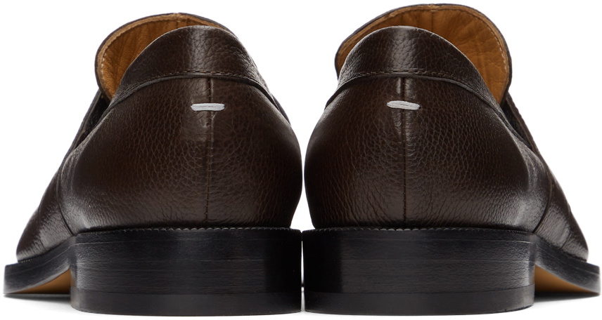 Maison Margiela square-toe leather moccasin - Brown