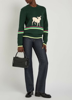JW Anderson Sheep Striped Cotton-knit Jumper Green