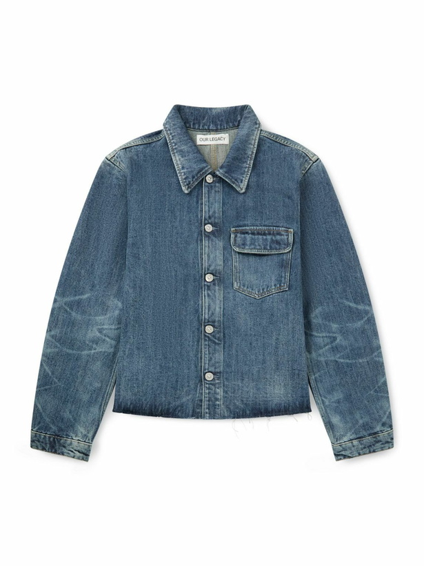 Photo: Our Legacy - Cut Rebirth Frayed Denim Jacket - Blue