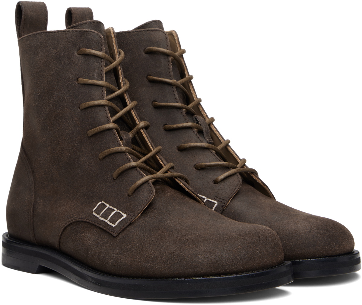 JW Anderson Brown Loafer Lace-Up Boots