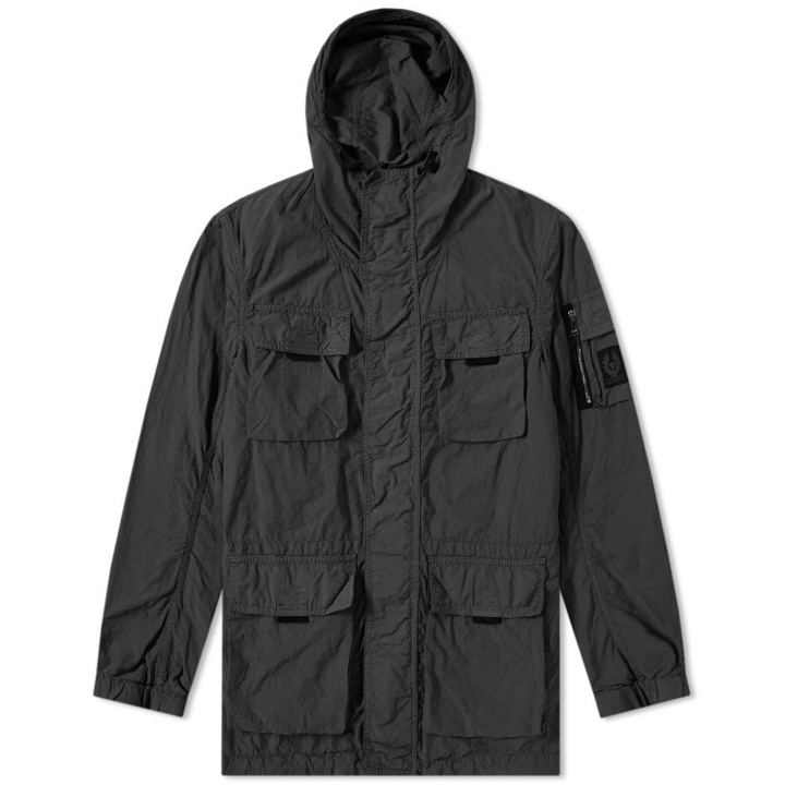 Photo: Belstaff Pallington Garment Dyed Nylon Jacket Black