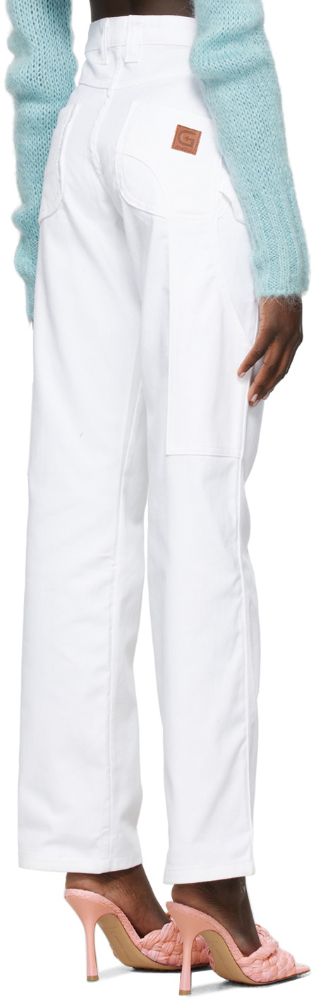 Danielle Guizio White Classic Carpenter Jeans