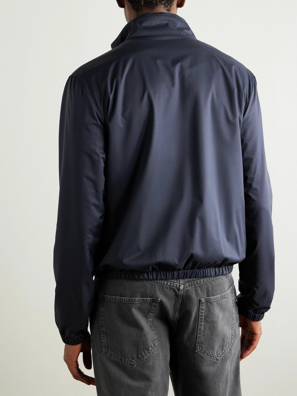 Kiton - Reversible Jersey and Tech-Shell Blouson Jacket - Blue