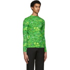 Balenciaga Green Stretch Flowers T-Shirt