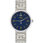 Fendi Silver and Blue Forever Fendi Watch