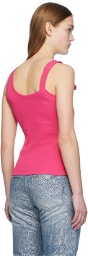 Versace Jeans Couture Pink Ribbed Tank Top