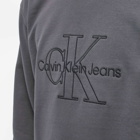 Calvin Klein Men's Monologo Washed Crew Sweat in Washed Black