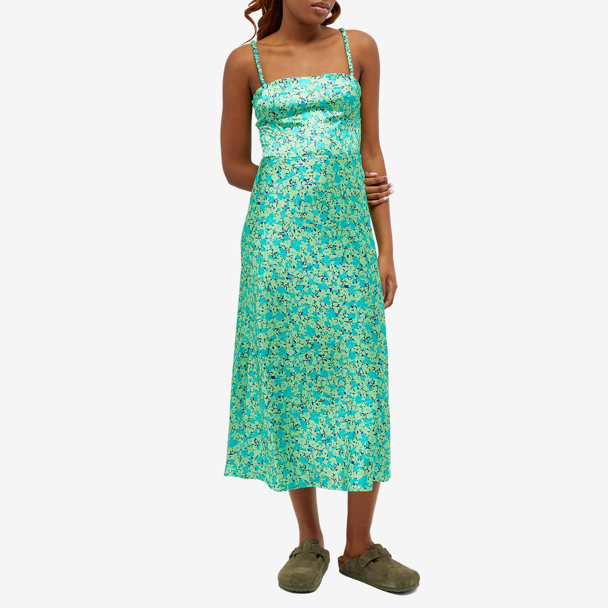 Rotate Women's Midi Slip Dress in Clematis Blue Combi
