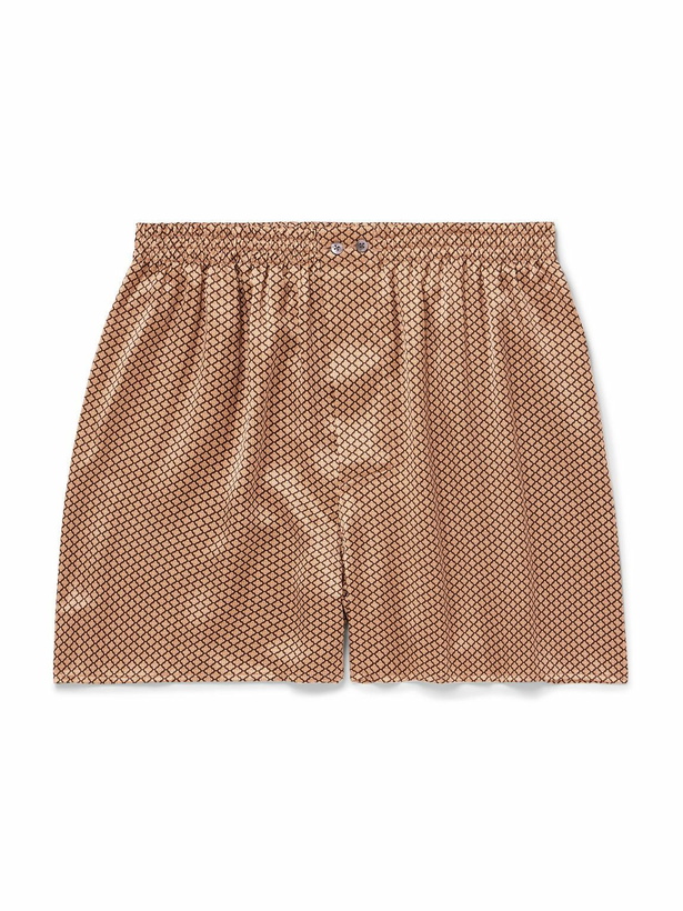 Photo: ZIMMERLI - Printed Silk-Satin Boxer Shorts - Gold