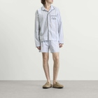 Calvin Klein Men's Poplin Script Button Down Pyjama Top in Crest Stripe/Ice Castle