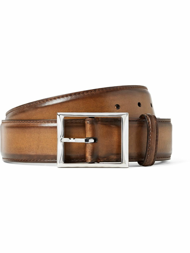 Photo: Berluti - 3.5cm Brown Classic Leather Belt - Brown