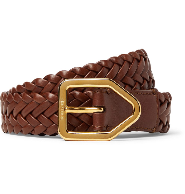 Photo: TOM FORD - 2.5cm Woven Leather Belt - Brown