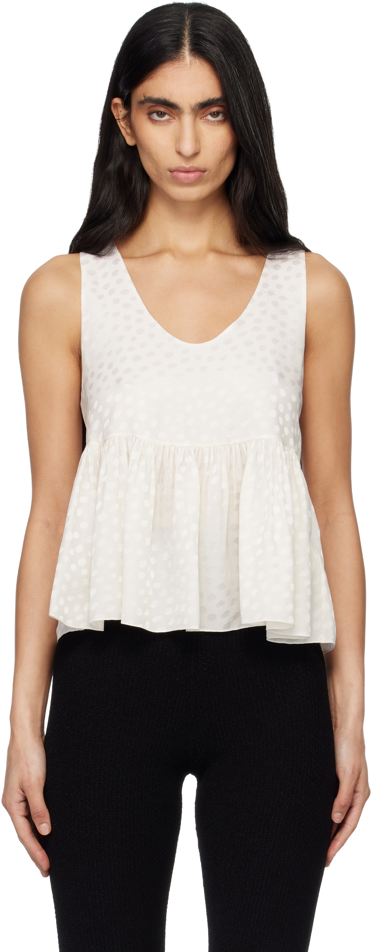 Chloé White Silk Tank Top