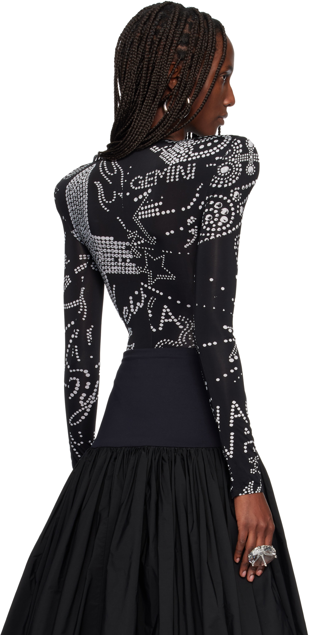 VAQUERA Black Shoulder Pad Bodysuit
