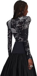 VAQUERA Black Shoulder Pad Bodysuit