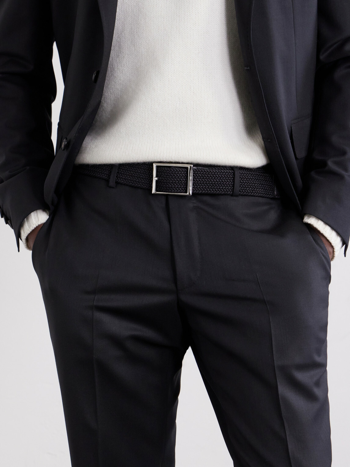 Berluti - 3.8cm Leather-Trimmed Braided Belt - Black