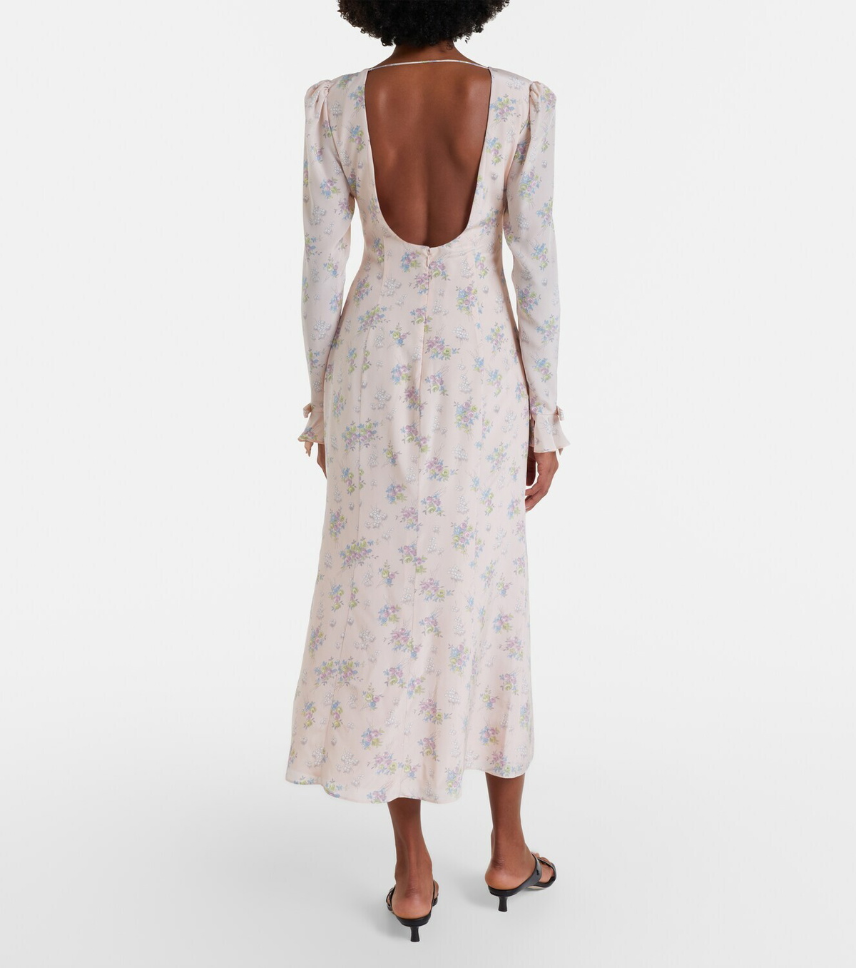 Alessandra Rich Floral open-back silk midi dress