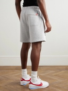 Cherry Los Angeles - Straight-Leg Appliquéd Cotton-Jersey Drawstring Shorts - Gray