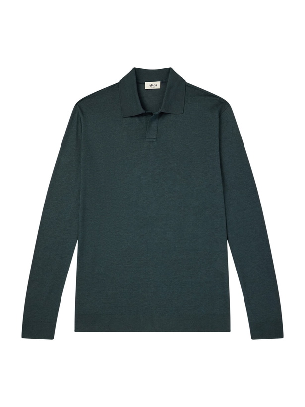 Photo: Altea - Pierre Lyocell and Cotton-Blend Jersey Polo Shirt - Green