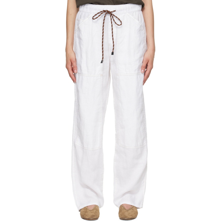 Photo: rag & bone White Atlas Linen Trousers