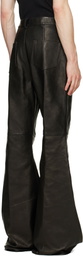 Rick Owens Black Tower Bolan Bootcut Leather Pants