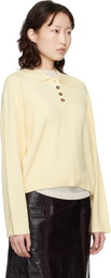 Loulou de Saison Off-White Homere LDS Cashmere Polo Sweater