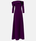Safiyaa Lunelle embellished off-shoulder crêpe gown