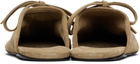 MARIE ADAM-LEENAERDT Beige Bow Suede Slippers