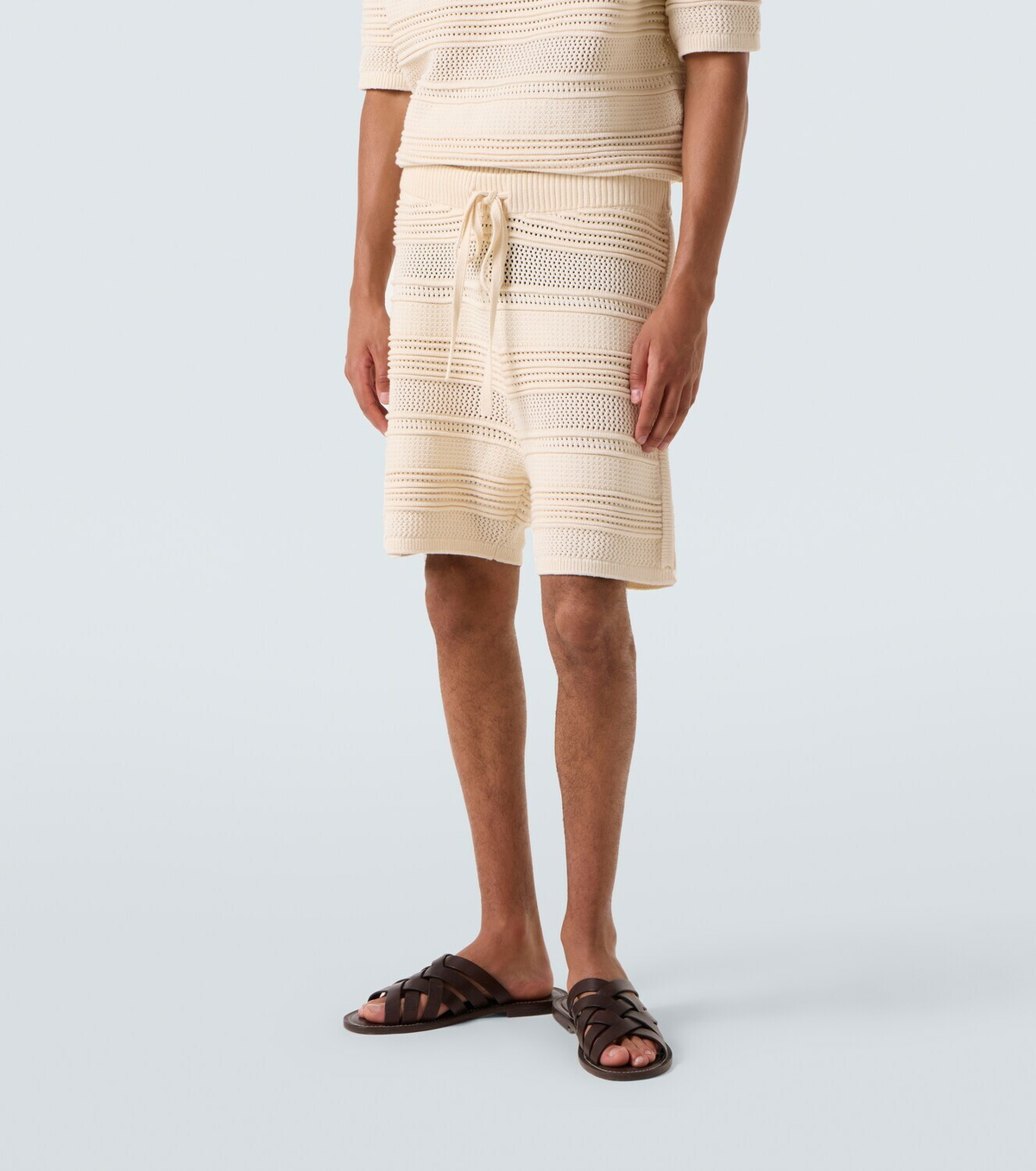 Commas Crochet cotton-blend shorts